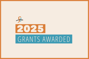 Grant announcement graphic for 2025 featuring the logo for the Ethel and James Flinn Foundation and the words 2025 Grants Award in orange and blue.